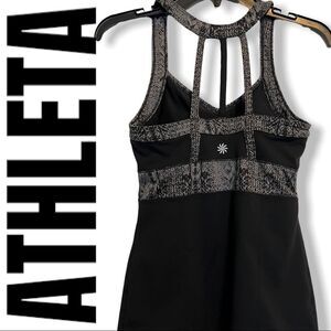 Athleta Prisma XS tank black gray athletic straps EUC